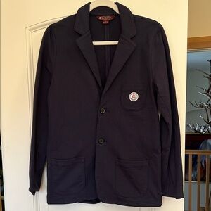 Brooks Brothers Dark Blue Cotton Garment cotton stretch fabric. Vent in back